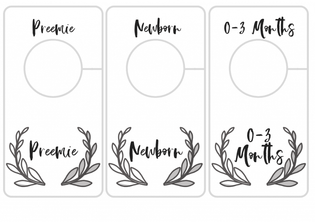 Free Printable Nursery Closet Dividers Preemie Baby To 24 Months 